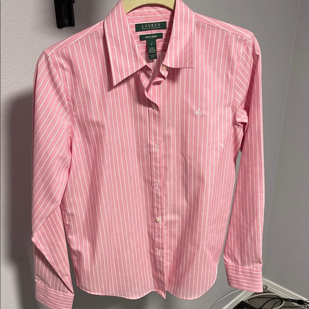 Lauren by Ralph Lauren Pink Button Up Shirt